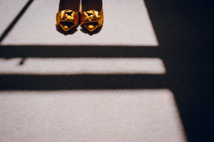bright gold wedding shoes