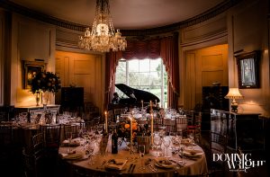 dinner tables and piano at Birdsall House