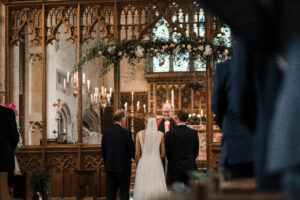 wedding ceremony in Birdsall chapel