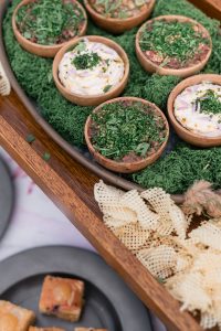 Elevenses spread by Coe Catering at Birdsall House shoot day